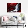 Red Autumn Waterfall Wall Art