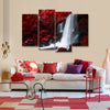 Red Autumn Waterfall Wall Art