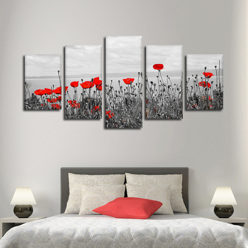 Red Poppy Field Pop Wall Art