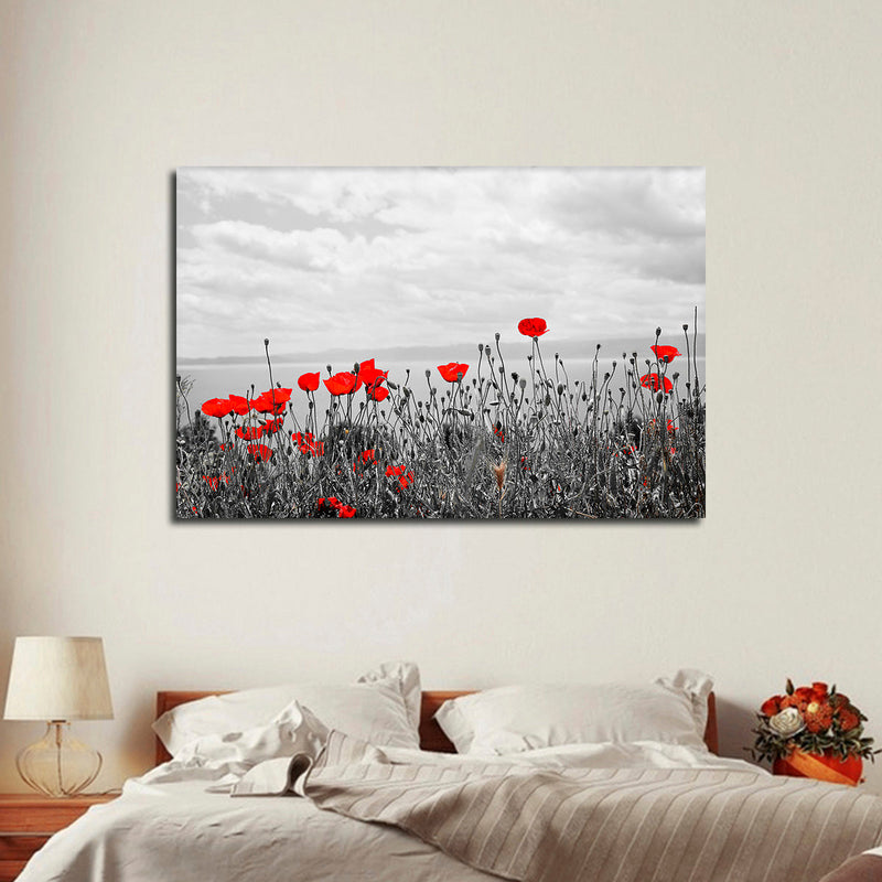 Red Poppy Field Pop Wall Art