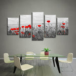 Red Poppy Field Pop Wall Art