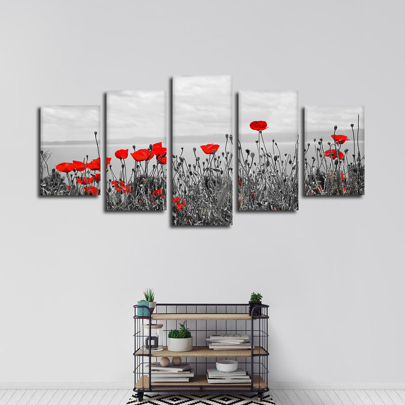 Red Poppy Field Pop Wall Art