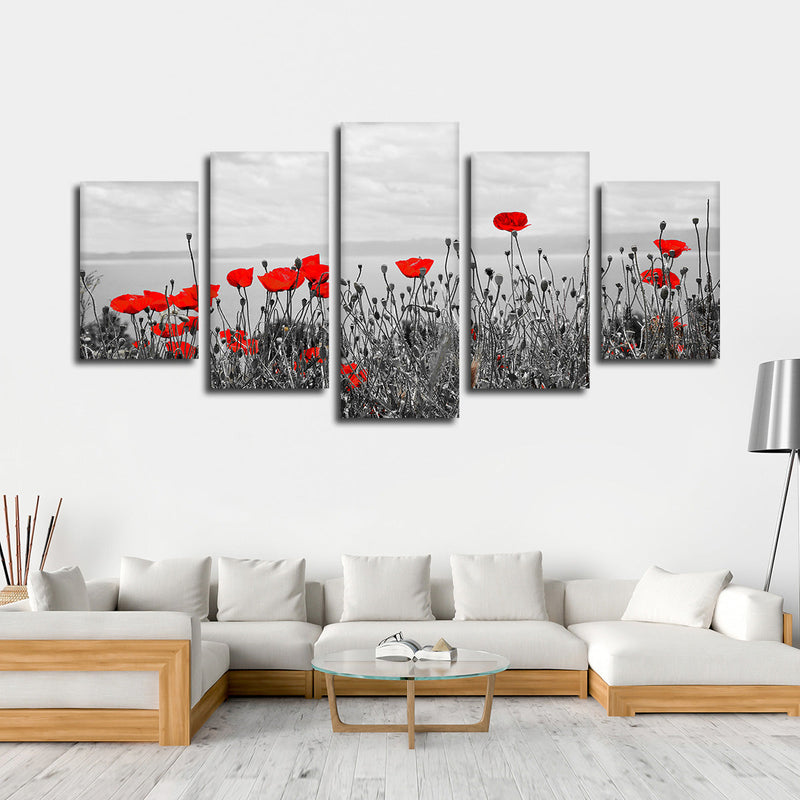 Red Poppy Field Pop Wall Art
