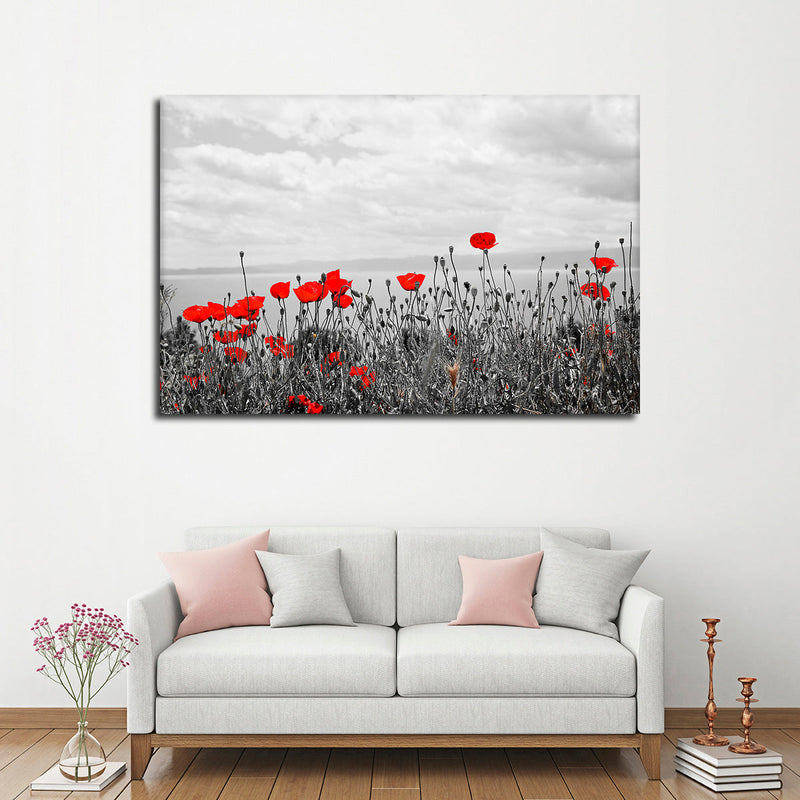 Red Poppy Field Pop Wall Art