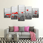 Red Poppy Field Pop Wall Art