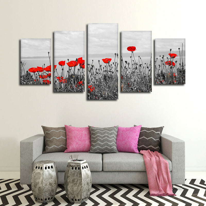 Red Poppy Field Pop Wall Art
