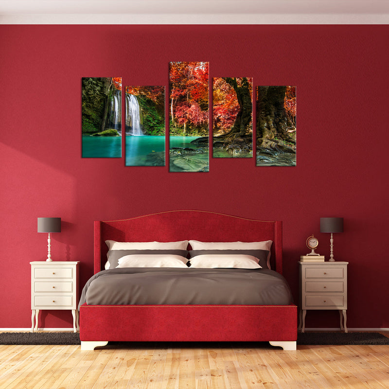 Red Waterfall Wall Art
