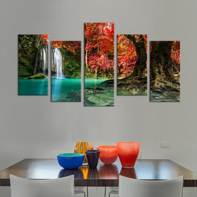 Red Waterfall Wall Art