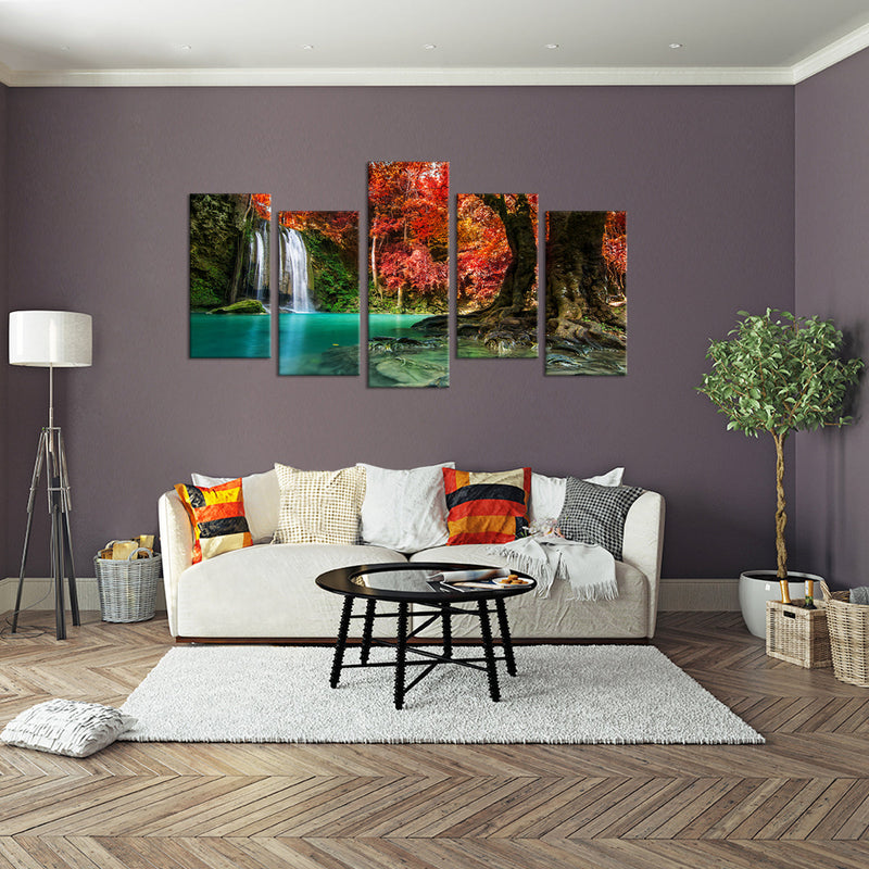 Red Waterfall Wall Art