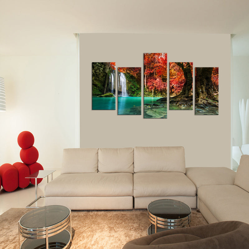 Red Waterfall Wall Art