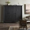 Renaud Charcoal Oak Veneer 3-Door Cabinet | ready to ship!
