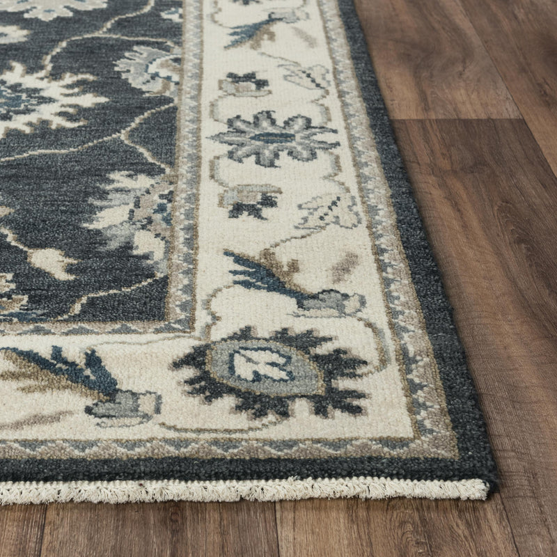 Ashton Charcoal/Ivory Hand-Knotted Rug
