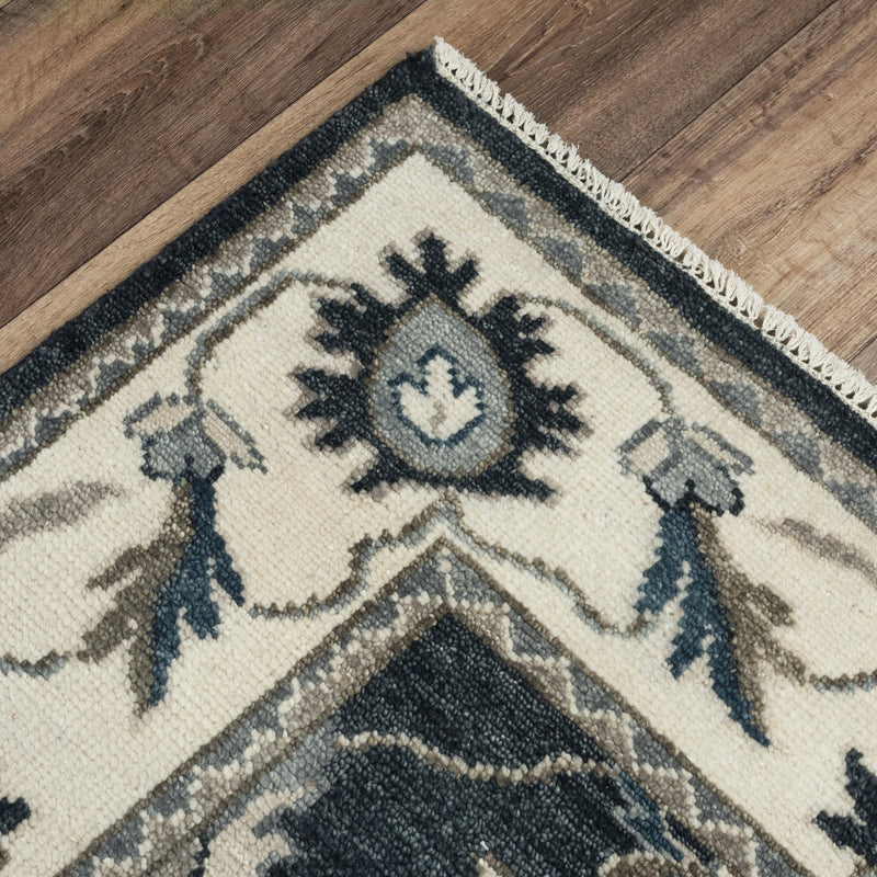 Ashton Charcoal/Ivory Hand-Knotted Rug