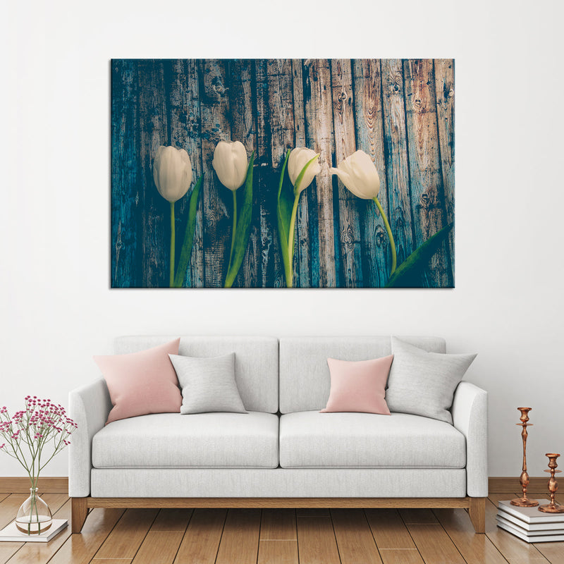 Pristine White Tulips Wall Art