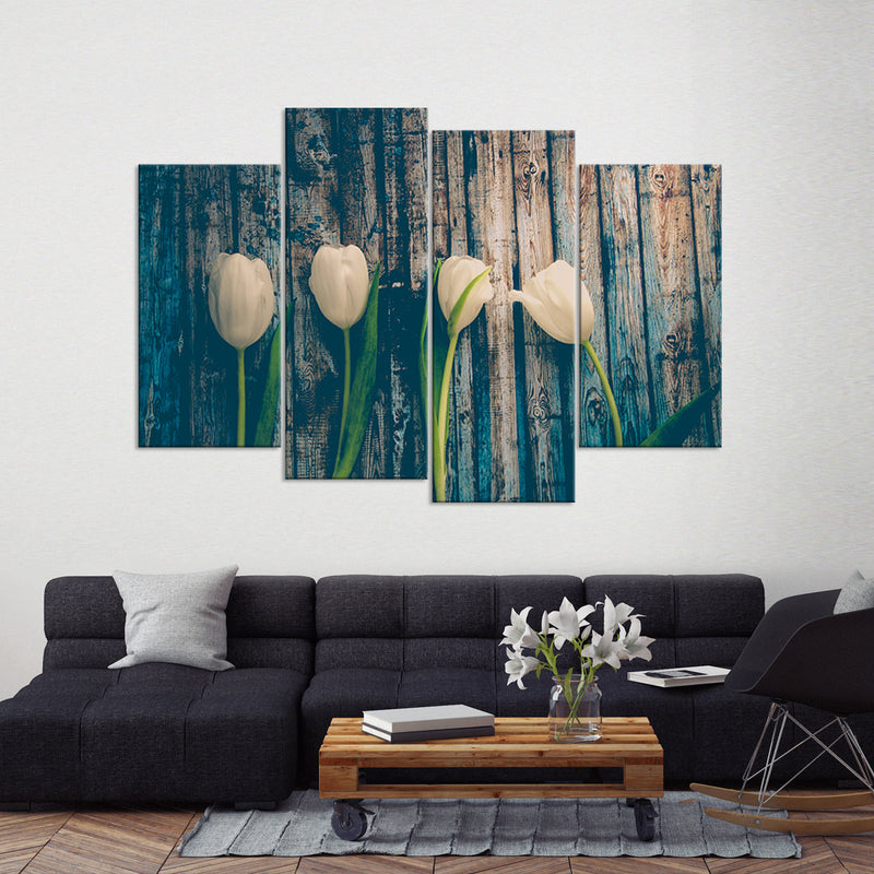 Pristine White Tulips Wall Art