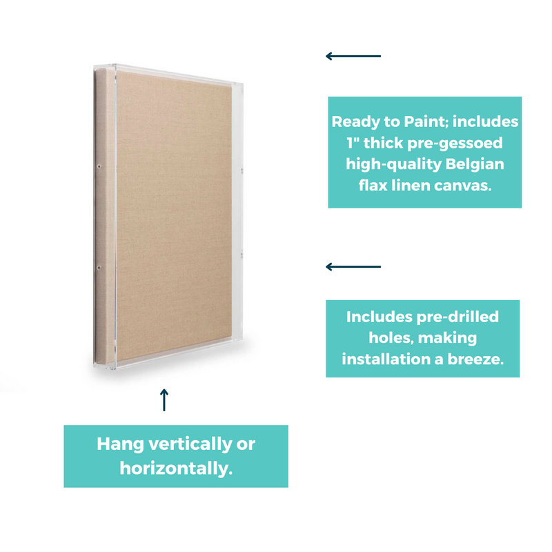 Modern Acrylic Shadowbox with Linen Canvas 2" Depth | UV Grade