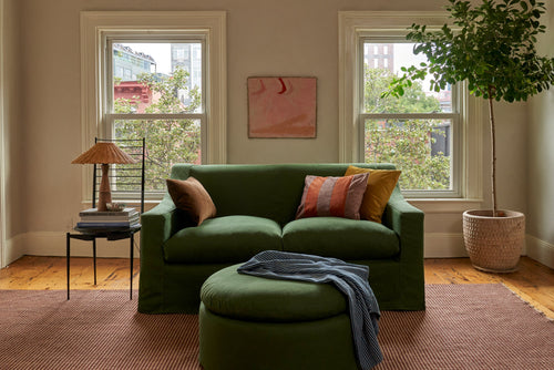 The Evergreen Loveseat in Recycled Velvet