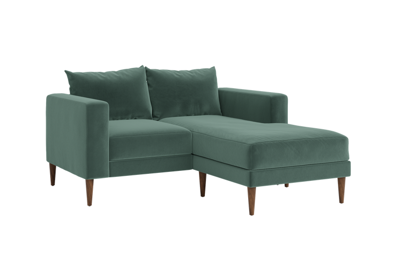The Essential Loveseat Sectional in Recycled Velvet