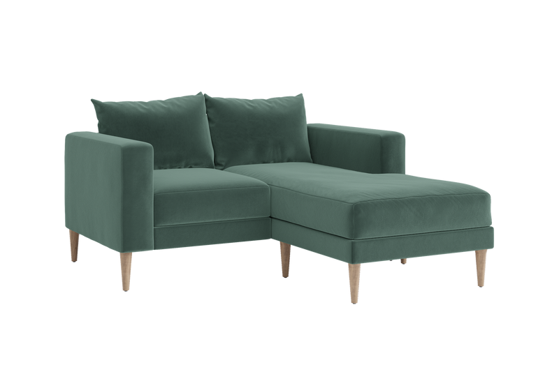 The Essential Loveseat Sectional in Recycled Velvet