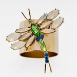 Dragonfly napkin rings, opal, set of two