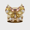 Jeweled butterfly napkin rings, yellow, set of two