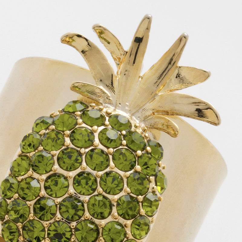 Pineapple napkin rings, olive, set of two