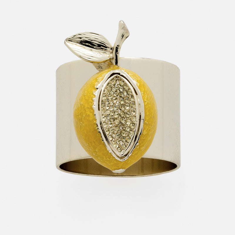 Lemon napkin rings, set of two