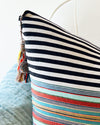 SALE SanCri Black and Green Stripe Pillow
