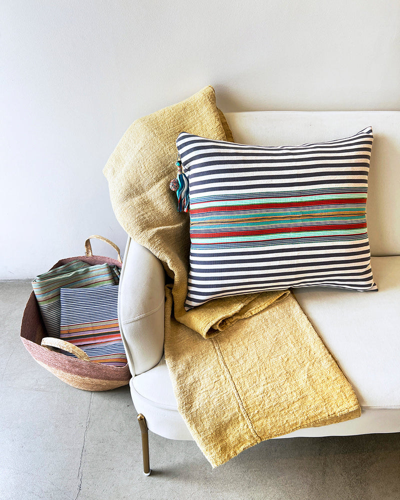 SALE SanCri Gray Stripe Pillow