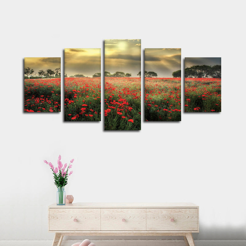Scandinavian Poppy Field Wall Art