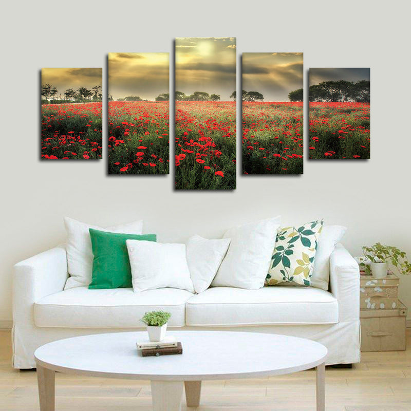 Scandinavian Poppy Field Wall Art