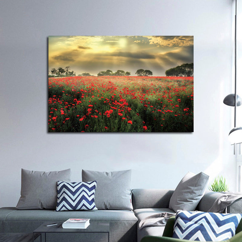 Scandinavian Poppy Field Wall Art