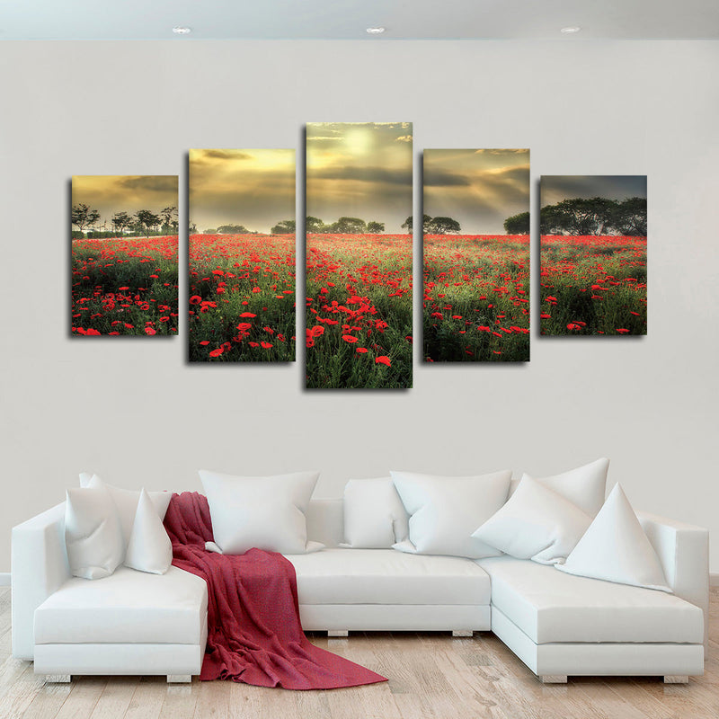 Scandinavian Poppy Field Wall Art