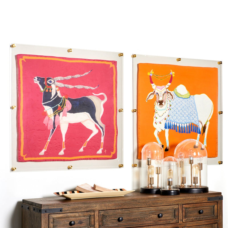 36x36" Floating Clear Acrylic Scarf Frame (Frame Size 40x40")