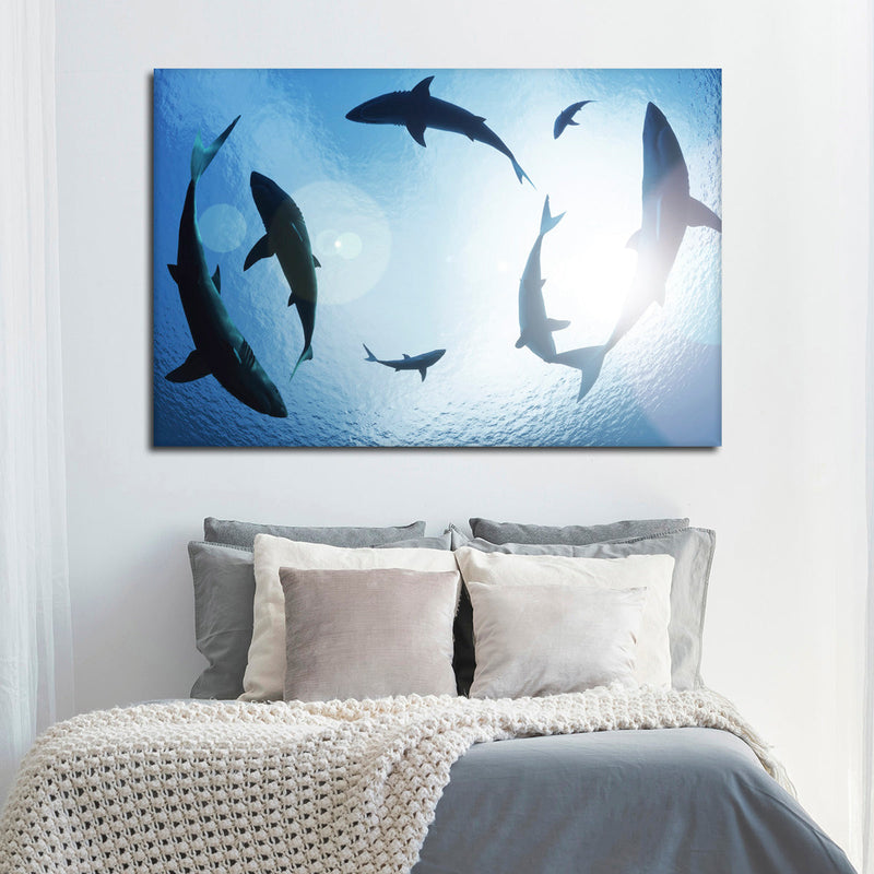 School Of Sharks Wall Art
