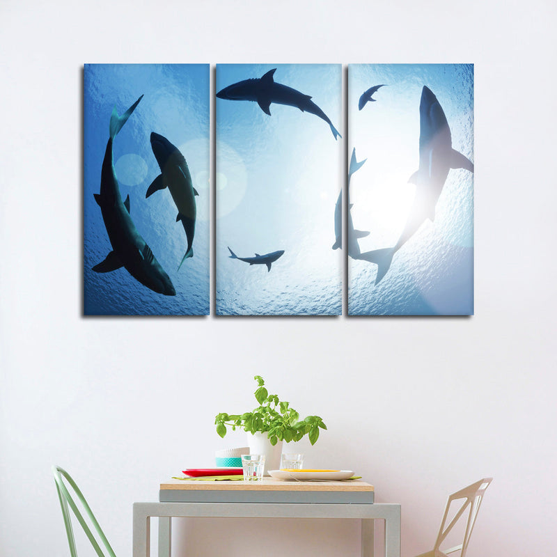 School Of Sharks Wall Art