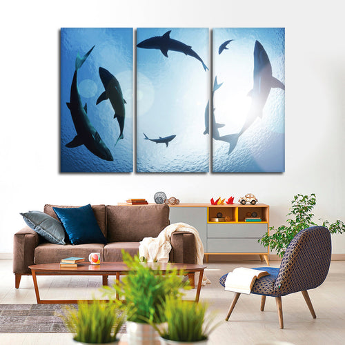 School Of Sharks Wall Art
