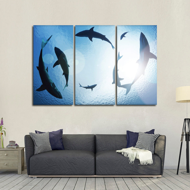 School Of Sharks Wall Art