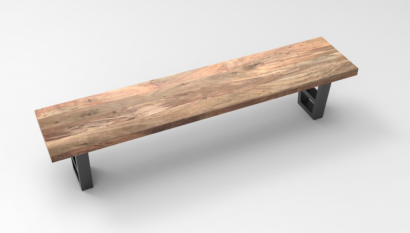 Maxwell 84" Acacia Dining Bench - Natural + Smoke