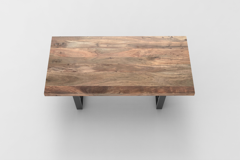 Maxwell Acacia 72" Dining Table - Natural + Smoke