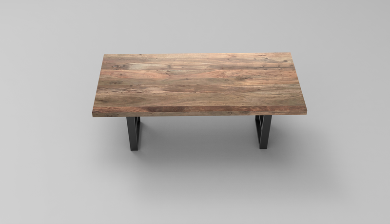 Maxwell Acacia 84" Dining Table - Natural + Smoke