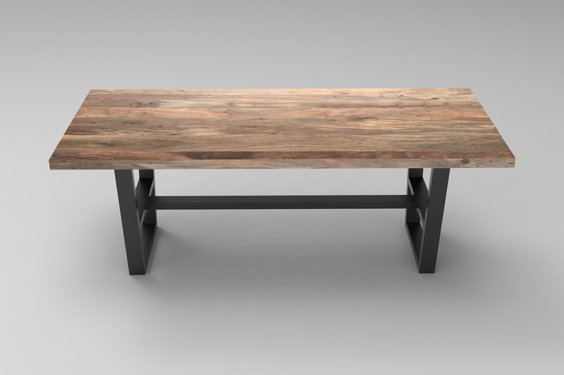 Maxwell Acacia 96" Dining Table - Natural + Smoke