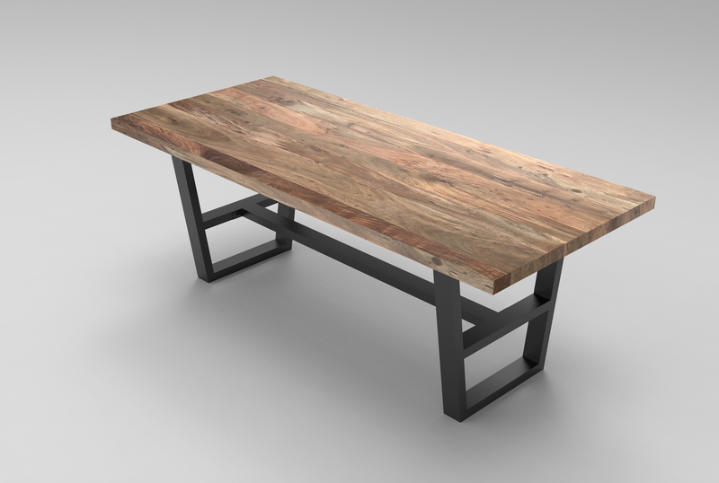 Maxwell Acacia 96" Dining Table - Natural + Smoke