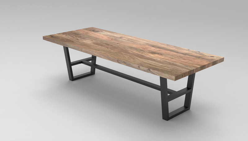 Maxwell Acacia 108" Dining Table - Natural + Smoke