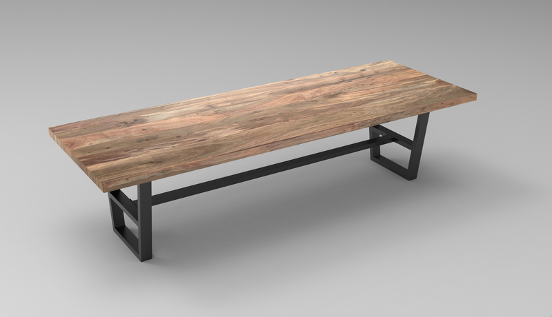 Maxwell Acacia 120" Dining Table - Natural + Smoke