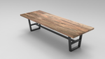 Maxwell Acacia 120" Dining Table - Natural + Smoke