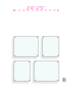 Piccola Double Panel Set of 4 Wallscape (4015D/4015DG)