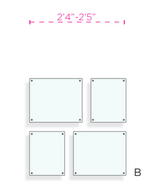Piccola Double Panel Set of 4 Wallscape (4015D/4015DG)