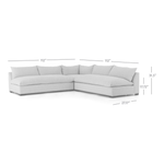 Grant 3-Piece Sectional - Oatmeal | shipping 6/30/2025