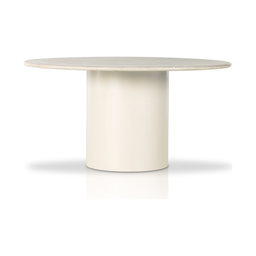 Belle Round Cream Marble Dining Table